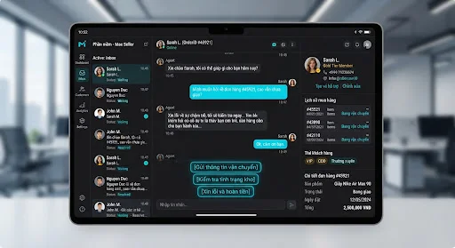 Giao diện hội thoại đa kênh Max Chat